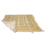 A Moorish woven silk tapestry bedspread or table covering