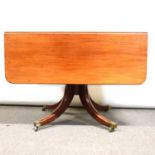 Victorian mahogany pedestal Pembroke table,