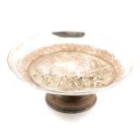 A large Continental silver plated bowl,