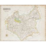 Six hand coloured county maps, 19th/20th Century,