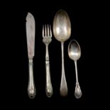 Matched canteen of Lily pattern electroplated cutlery, etc.,