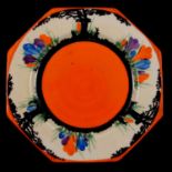 Clarice Cliff, an 'Awakening Crocus' or 'Peter Pan Crocus' octagonal side plate