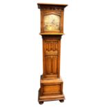 German oak longcase clock,