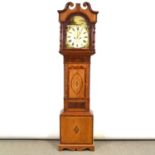 Welsh oak and mahogany longcase clock by George Sharratt-Ford, Newtown, Monmouthshire,