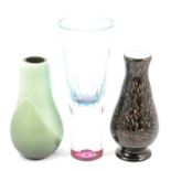 Three glass vases