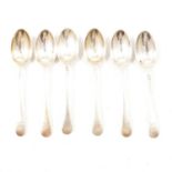 Set of six Victorian silver teaspoons,