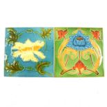 Two British Art Nouveau pottery tiles