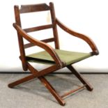 Small Victorian mahogany folding campaign chair