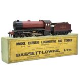 Bassett Lowke O gauge live steam locomotive and tender, 4-4-0 type 'Enterprise'.