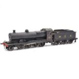 A scratch-built O gauge locomotive and tender, 2-rail