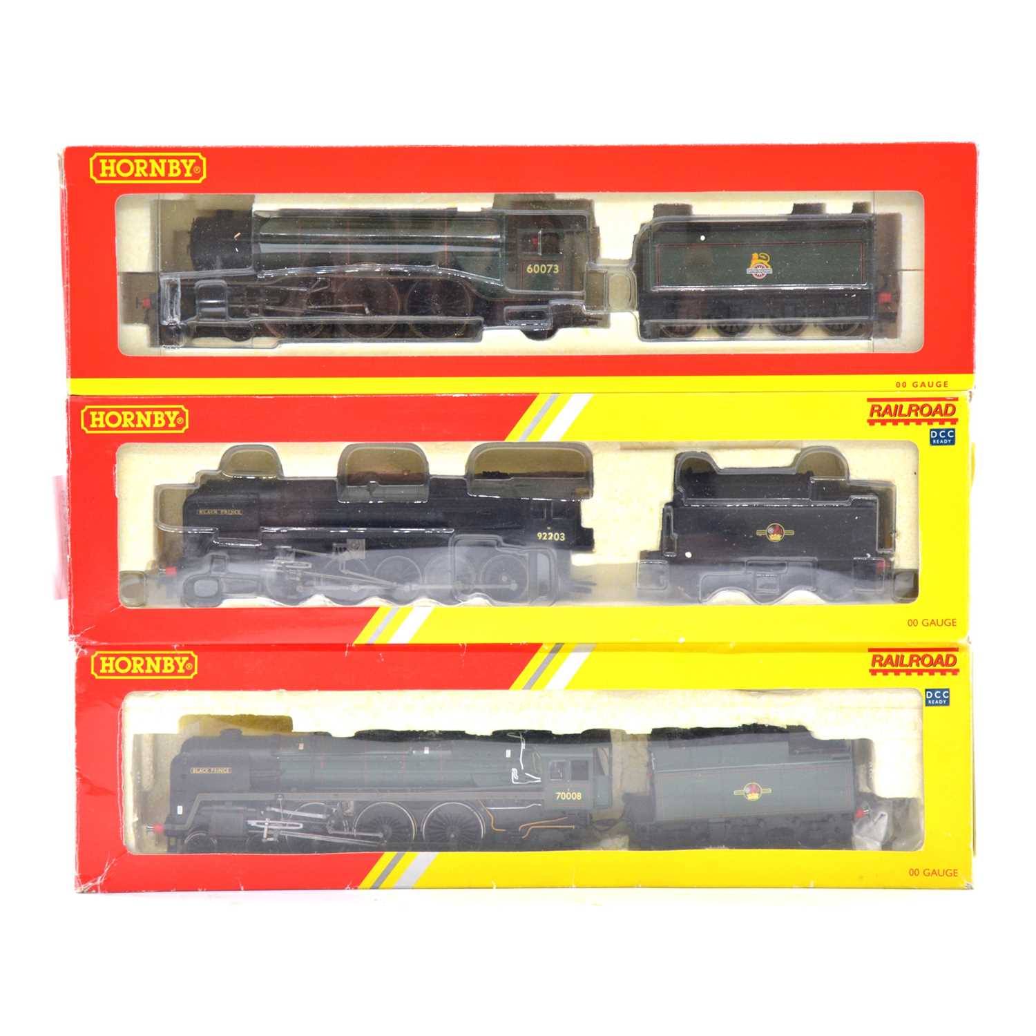 Hornby OO gauge model railway locomotives, three including ref. R2341 BR 4-6-2 class A3 'Windsor