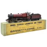 Bassett Lowke O gauge live steam locomotive and tender, 2-6-0 type 'Mogul', no.2945