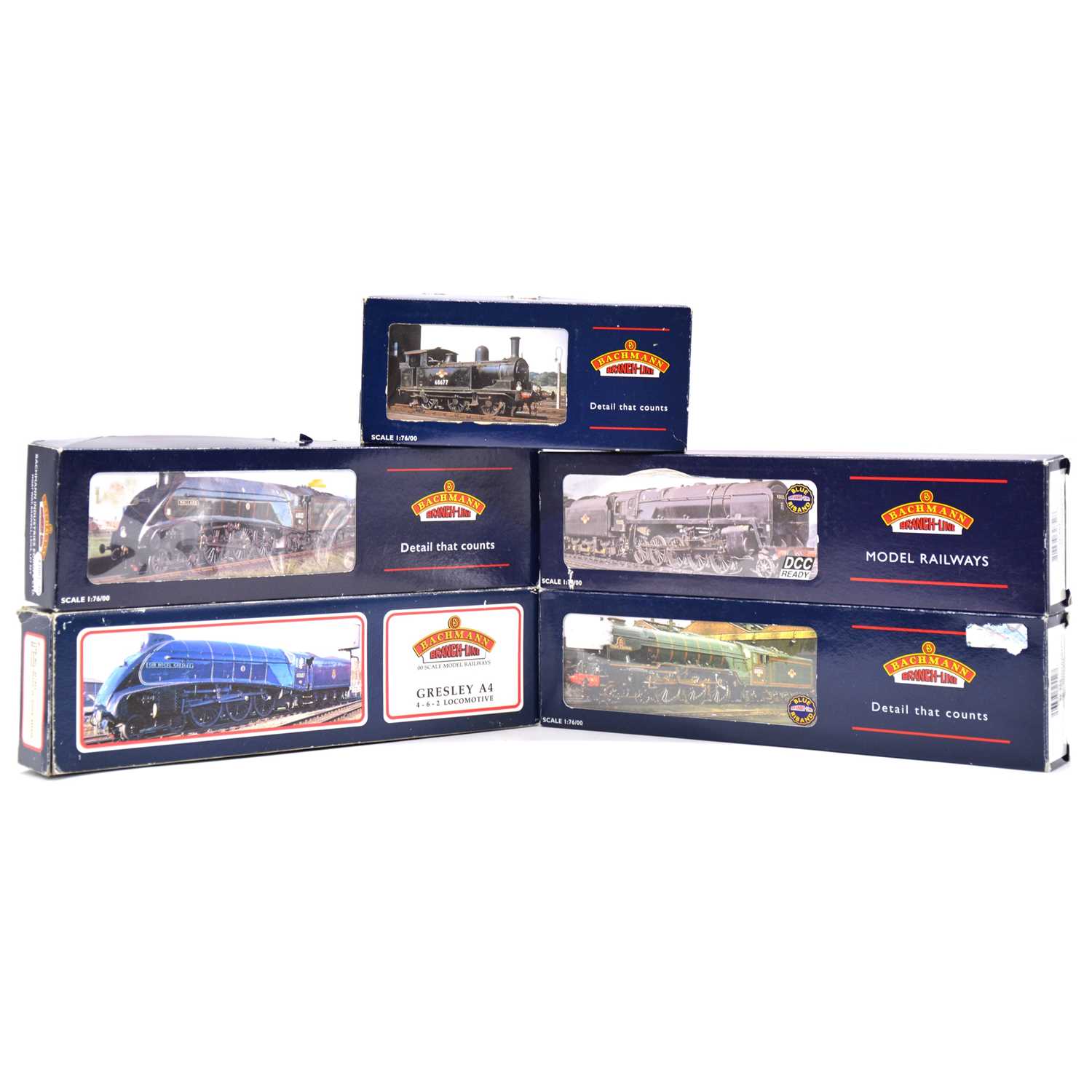 Five Bachmann OO gauge locomotives, boxed