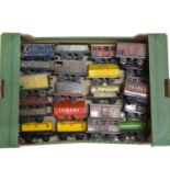 Twenty-three Hornby O-gauge model railway freight cars