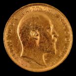 A Gold Full Sovereign Coin.