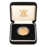 A Gold Full Sovereign Proof coin, Elizabeth II 2003.