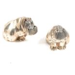 Patrick Mavros - a pair of silver Hippo salt and pepper shakers.