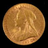 A Gold Full Sovereign Coin.