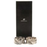 Patrick Mavros - two silver napkin rings, Crocodile and Rhino.