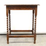 1940's oak side table,