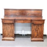 Victorian mahogany twin pedestal sideboard,