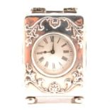 Silver boudoir clock, William Comyns & Sons, London 1900.