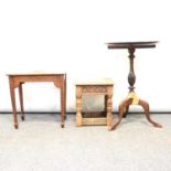 Victorian rosewood pedestal table, etc.