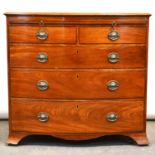 George III mahogany bow front bachelor’s chest of drawers,