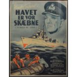 Noel Coward's In Which We Serve / Havet Er Vor Skaebne, Danish film poster,