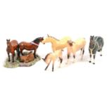 Five Beswick pottery horse models,