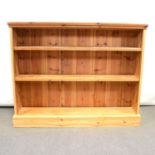 Pair of pine open bookcases,
