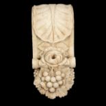 Carved white marble corbel,