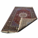 Tabriz part silk rug,