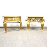 Two brass footman,