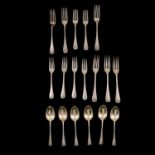 A part set of silver flatware, James Dixon & Son, Sheffield, Old English design