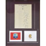 Cricket Interest; Framed and autographed MCC TOUR OF THE WEST INDIES 1967/1968.