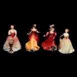 Ten Royal Doulton china lady figurines,