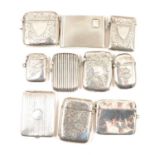 Collection of ten silver vesta cases