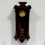 Walnut and stained walnut Vienna wall clock