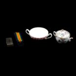 Small Chinese porcelain teapot, etc.,