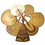 Collection of woven Ethnic rigid fans