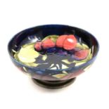 Moorcroft pottery bowl with pewter base,