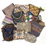 Collection of European embroidered bags, purses, etc