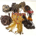 Quantity of woven camel girths, and animal decorations