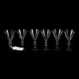 Set of six Venetian style cocktail glasses,