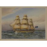 W Fred Mitchell, eight chromolithographic nautical prints