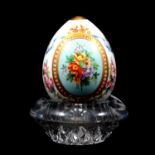A Russian Easter egg, probably Imperial Porcelain Factory, St Petersburg, late 19th/ early 20th cent
