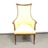 French mahogany framed chair,