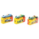 Three Dinky Toys die-cast racing car model, all boxed.