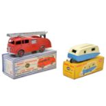 Two Dinky Toys die-cast models ref 955 Fire Engine and ref 190 Caravan